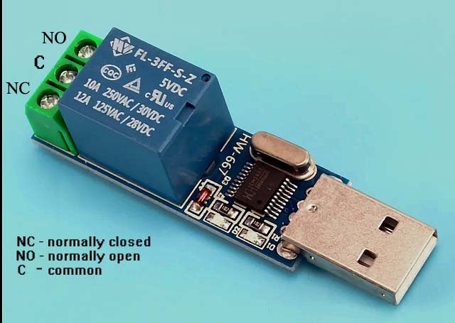 LCUS-1 single-channel USB relay.